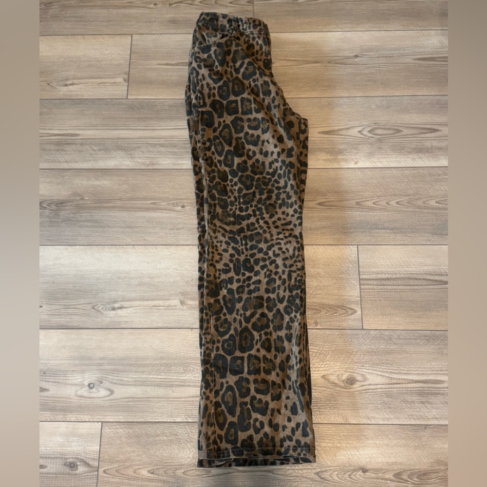 Fashion Nova Brown and Black Leopard Flare Jeans